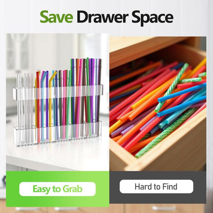 🔥Straw Holder for Cabinet Door-2025 Reusable Utensil Storage for Kitchen Cupboard
