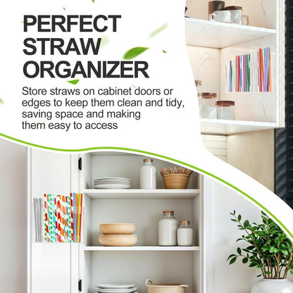 🔥Straw Holder for Cabinet Door-2025 Reusable Utensil Storage for Kitchen Cupboard